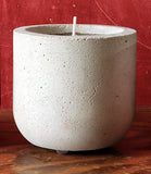 Set of 3 stylish concrete pots with seasonal hand-poured candles by Carlos Dominguez