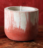 Set of 3 stylish concrete pots with seasonal hand-poured candles by Carlos Dominguez