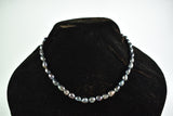 Iridescent blue grey freshwater pearl necklace by Sarah Beevers
