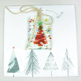 Christmas present card with handmade glass decoration, by Dreya Glass