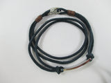 Cowboy navy blue suede wraparound bracelet with steel panel and clasp
