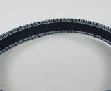 Blue leather men's/women's bracelet with contrast stitching, and 'cut to size' fitting