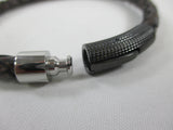 Trigger dark brown leather plaited men's/women's bracelet