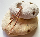Rose gold textured loop hook earrings by Reeves & Reeves