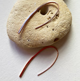 Rose gold textured loop hook earrings by Reeves & Reeves