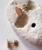 Hammered 'Weathered Penny' stud earrings with rose gold finish, by Reeves & Reeves