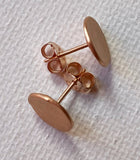 Hammered 'Weathered Penny' stud earrings with rose gold finish, by Reeves & Reeves