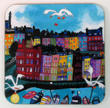 Ramsgate Harbour colourful coasters by artist David Weeks