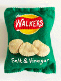 Walkers Crisps in Salt & Vinegar handmade in felt by Heart Felt