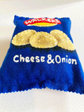 Walkers Crisps in Cheese & Onion handmade in felt by Heart Felt