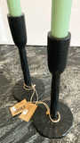 Black metal tall candlestick in a contemporary design, by St Eval