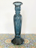 Tall recycled glass candlesticks in coastal blue or Juniper green
