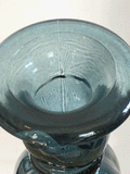 Tall recycled glass candlesticks in coastal blue or Juniper green