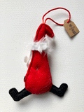 Christmas hanging decoration 'Happy Santa', handmade in felt by Laura Dent