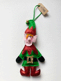 Christmas hanging decoration 'Trusty Elf', handmade in felt by Laura Dent
