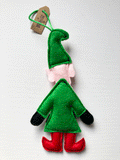 Christmas hanging decoration 'Trusty Elf', handmade in felt by Laura Dent