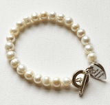 Sumptuous bracelet with larger white freshwater pearls, by Sarah Beevers
