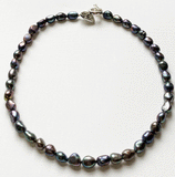 Iridescent blue grey freshwater pearl necklace by Sarah Beevers