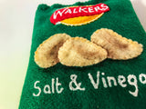 Walkers Crisps in Salt & Vinegar handmade in felt by Heart Felt