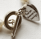 Freshwater pearl with semi-precious stone triple bracelet by Sarah Beevers