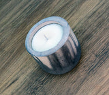 Set of 3 stylish concrete pots with seasonal hand-poured candles by Carlos Dominguez