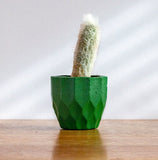 Set of 8 geometric concrete plant pots by Carlos Dominguez