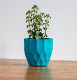 Set of 8 geometric concrete plant pots by Carlos Dominguez