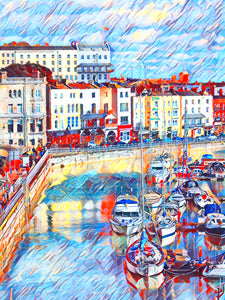 'Blue Ramsgate' greetings card by Matthew Dunn