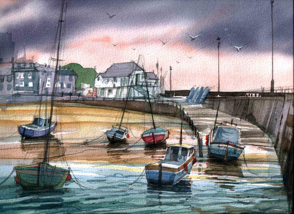 Original print by David Bailey : Broadstairs Harbour