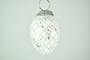 Glass antique style Christmas baubles in three patterns