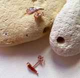Rose gold diamanté studded angel wing earrings by Reeves & Reeves