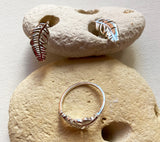 Sterling silver feather earrings and ring by Reeves & Reeves
