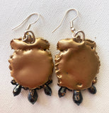 Recycled handmade earrings 'Lady with Eyes Closed' by Jan Cooper