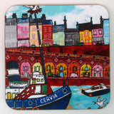 Ramsgate Harbour colourful coasters by artist David Weeks