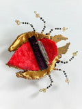 Ornate sparkling 'Bug' upcycled handmade brooch by Jan Cooper