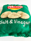 Walkers Crisps in Salt & Vinegar handmade in felt by Heart Felt