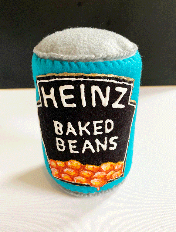 Heniz Baked Beans store cupboard items, handmade in felt by Heart Felt