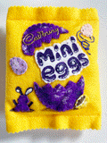 Cadbury Mini Eggs, replica store cupboard items handmade in felt by Heart Felt
