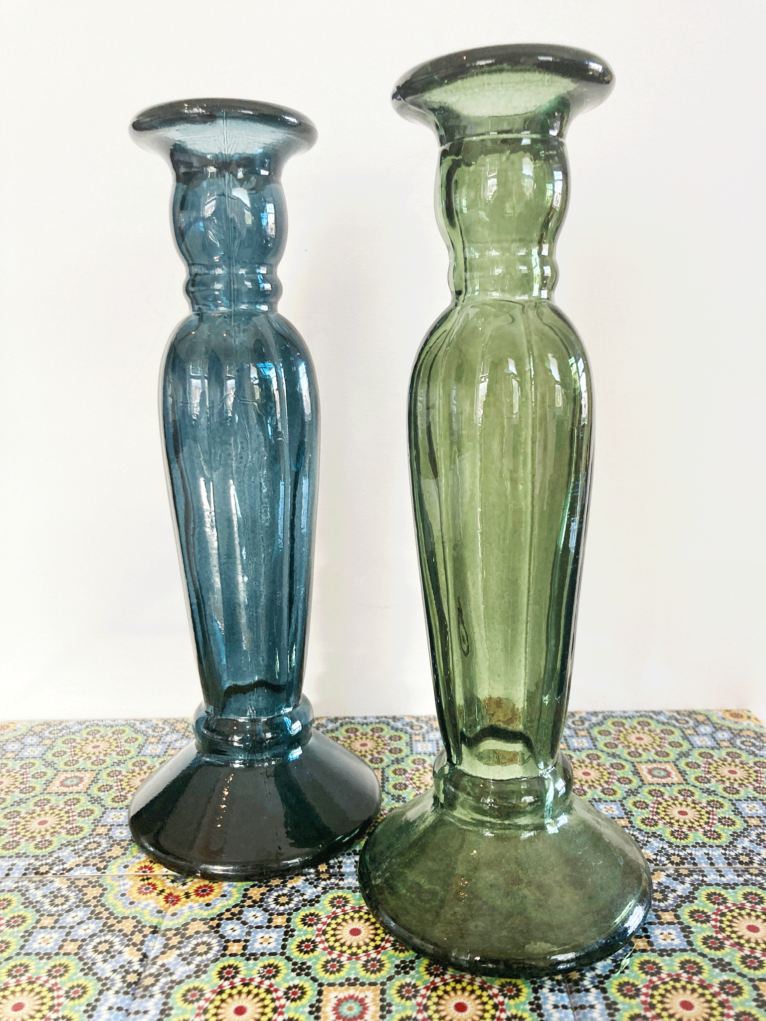 Blue candlesticks discount