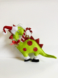 Christmas hanging decoration 'Green Dinosaur', handmade in felt by Laura Dent