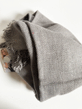 Heavy weave grey scarf from banana tree fibres, by Aura Que