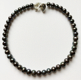Iridescent purple brown freshwater pearl short necklace by Sarah Beevers